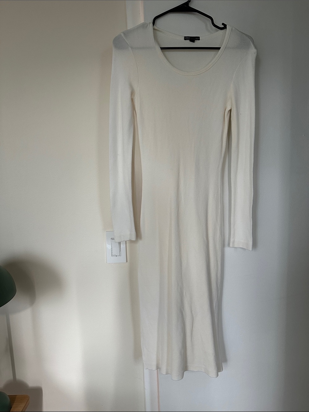 James Perse Long Sleeve Scoop Neck Cream Dress